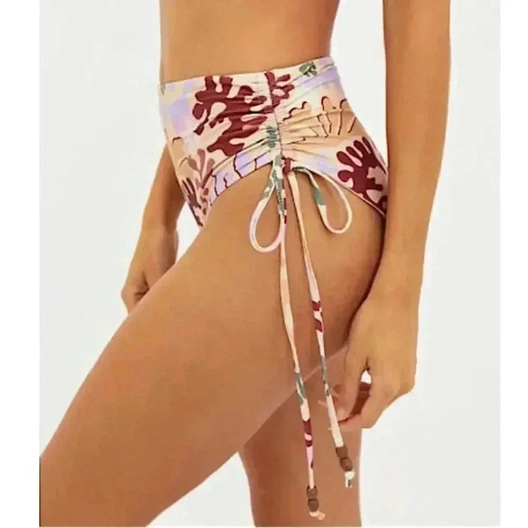 New Beach Riot High Rise Heather Bikini Bottom 70s Hippie Festival Beaded Desert - Picture 2 of 11